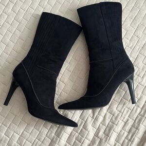 Carlos by Carlos Santana Chic Black Suede Heeled Boots